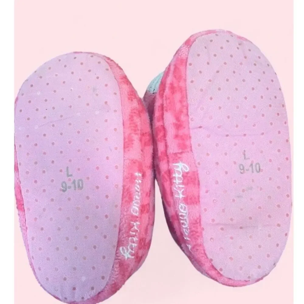 Vintage Sanrio Hello Kitty Pink Leopard Plush Infant Slippers / Booties